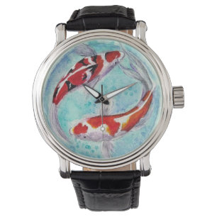 Relógio Mens vigiam. Design Koi Karp japonês