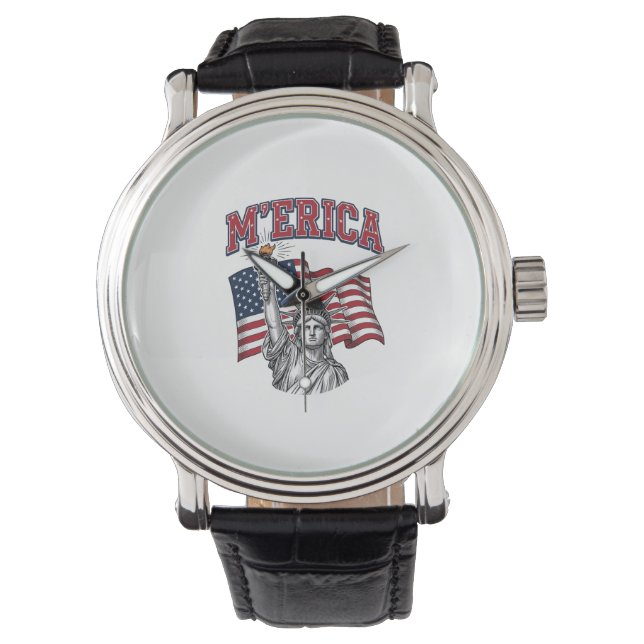 Relógio MERICA Vintage Liberdade Patriota (Frente)