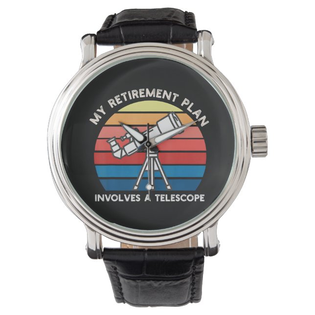 Relógio Meu Plano de Aposentadoria Envolve Um Telescópio (Frente)