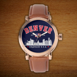 Relógio Mile High City Skyline Illustration