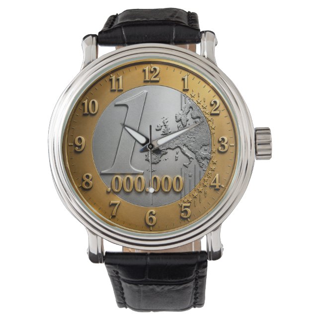 Relógio Million Euro Coin Wall Clock Design, Funny Wealth  (Frente)