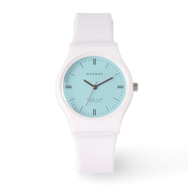 Relógio Minimalista Blush Élan - Azul Pó (Frente)