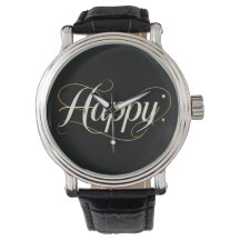 Minimalista Elegante Ouro Tipografia Feliz - Cláss