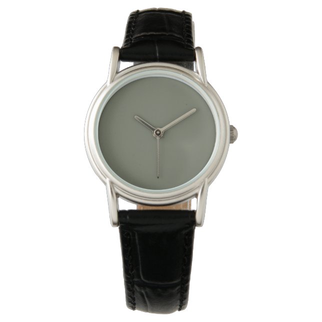 Relógio Mínimo Moss Green Watch Face - Personalizável (Frente)