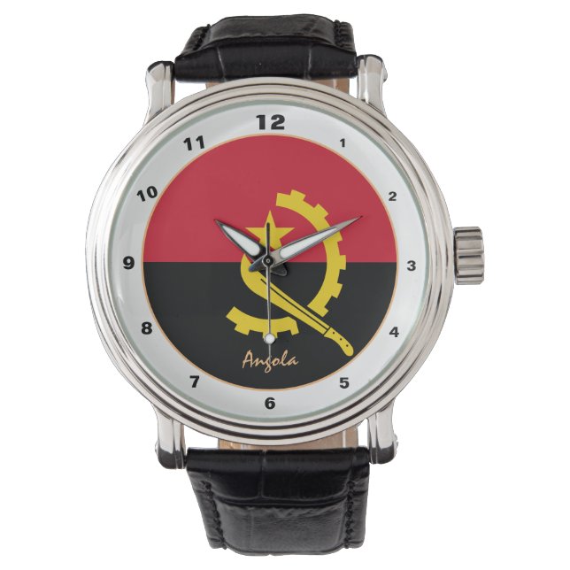 Relógio Moda de moda/design angolana da bandeira e Angola (Frente)