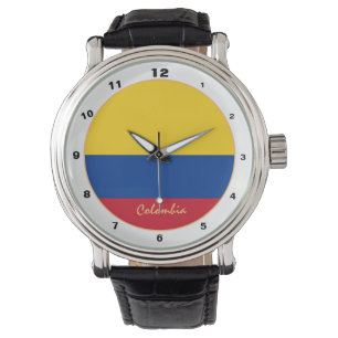 Relógio Moda de tendência da Colômbia Flag & Colombia /d