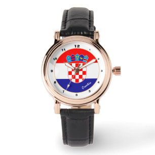 Relógio Moda de tendência da Croácia e da bandeira croat