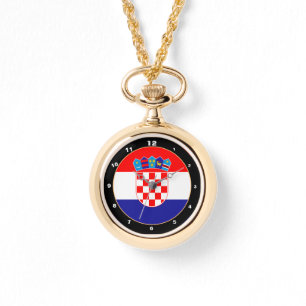 Relógio Moda de tendência da Croácia e da bandeira croat