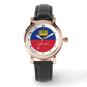 Relógio Moda de tendência de Liechtenstein Flag e Liechte