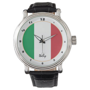 Relógio Moda de tendência italiana Flag & Italy / design