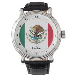 Relógio Moda de tendências da bandeira mexicana e México /