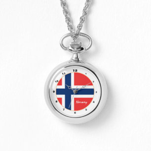 Relógio Moda de tendências da Noruega e da bandeira norue