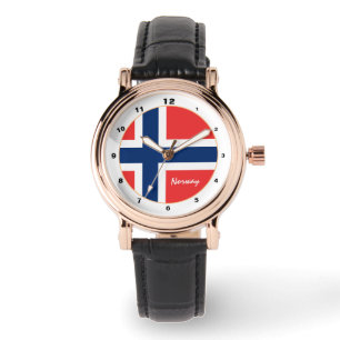 Relógio Moda de tendências da Noruega e da bandeira norue