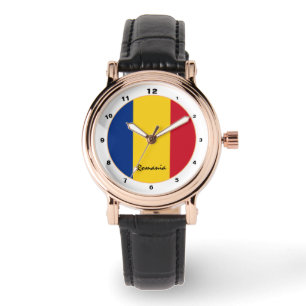 Relógio Moda de tendências da Romênia e da bandeira rome