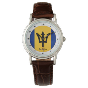 Relógio Moda de tendências de Barbados Flag & Barbados /d
