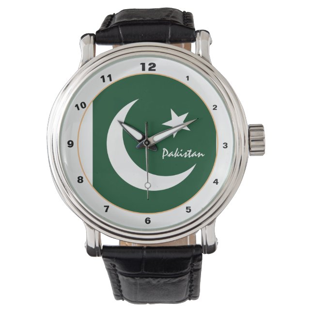 Relógio Moda de tendências Paquistanês Flag & Pakistan /de (Frente)