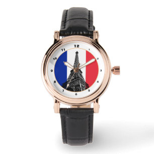 Relógio Moda Paris, French Flag e France /Eiffel Tower
