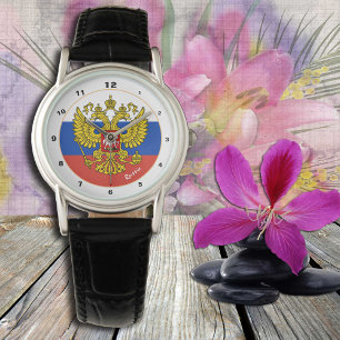 Relógio Moda russa da bandeira e Rússia / Р о с с и