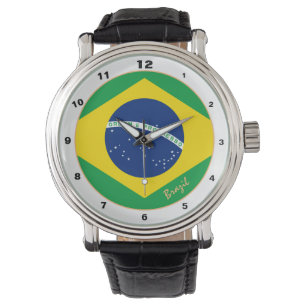 Relógio Moda tradicional da bandeira brasileira e do Brasi