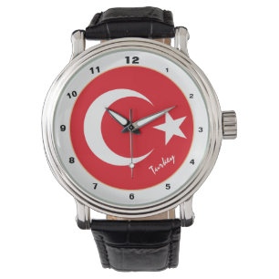 Relógio Moda turca da bandeira e da Turquia / design watch