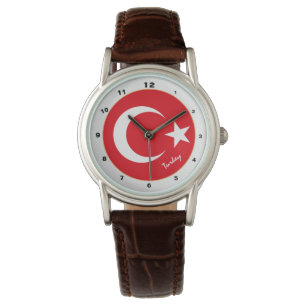 Relógio Moda turca da bandeira e da Turquia / design watch