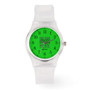RELÓGIO MODELO DE TEXTO DE IMAGEM LIMA VERDE CLARO FOFO ED