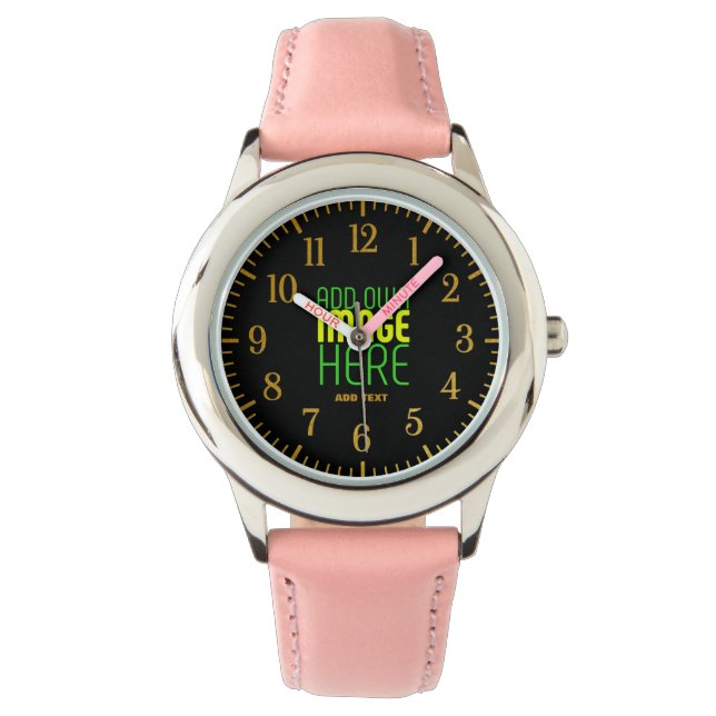 RELÓGIO MODELO DE TEXTO DE IMAGEM NEGRA SIMPLES EDITÁVEL M (Frente)