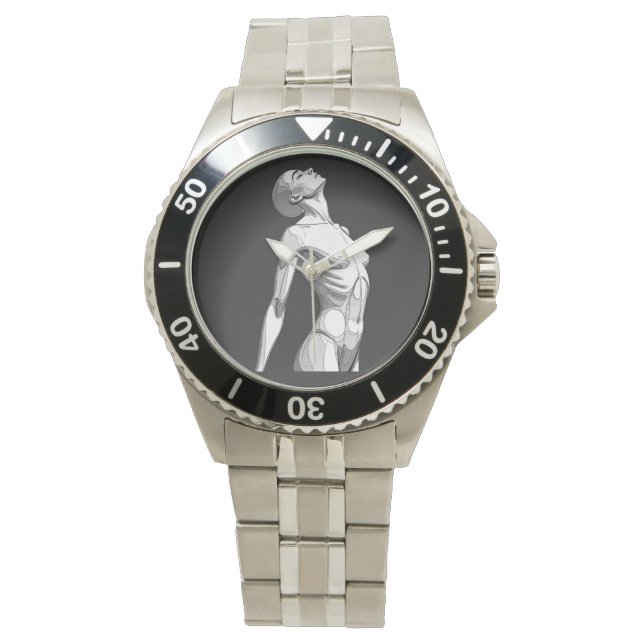 Relógio Modern Android Anatomy - Premium Steel Wristwatch (Frente)