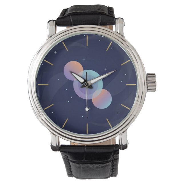Relógio Modern Celestial Galaxy Art Wrist Watch (Frente)