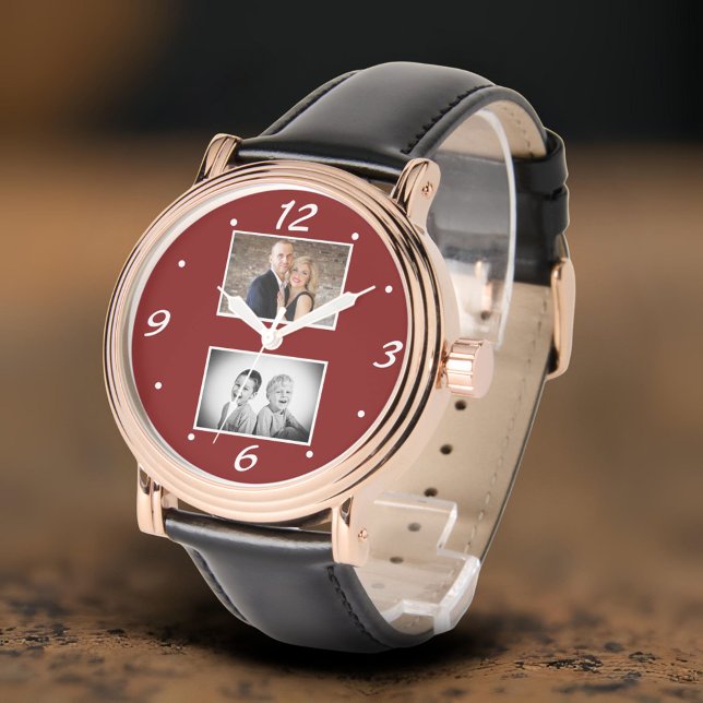 Relógio Modern Family Keepsake 2 Photo Collage  (Criador carregado)