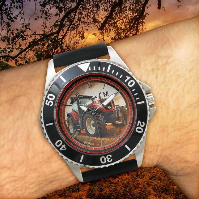 Relógio Modern Farmer Trator Watch (Watch featuring a modern tractor design with optional classic style hour indication)