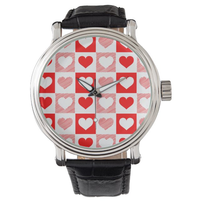 Relógio Modern Geometric Hearts Wrist Watch (Frente)