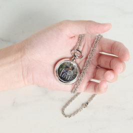 Relógio Modern Script Love Custom Engaged Couples Photo