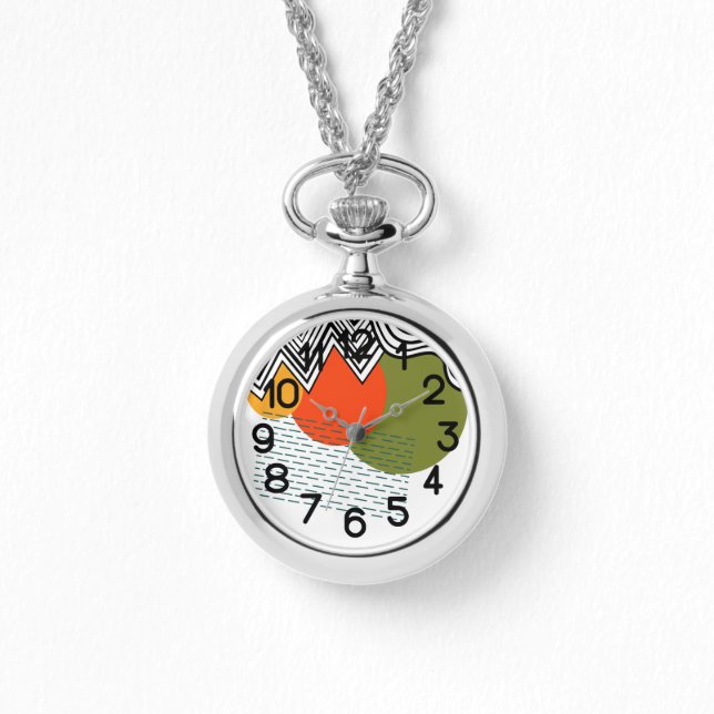 Relógio Moderno do Médio do século abstrato (Frente)