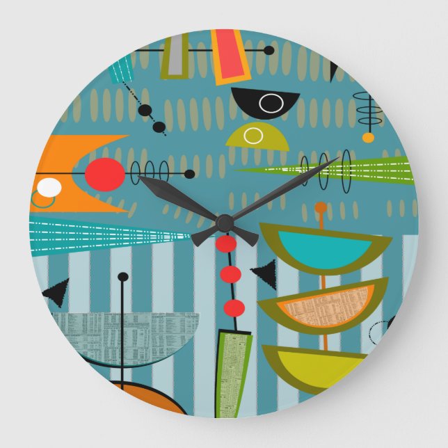 Relógio Moderno do Século médio Meio Ovais 27 (Frente)