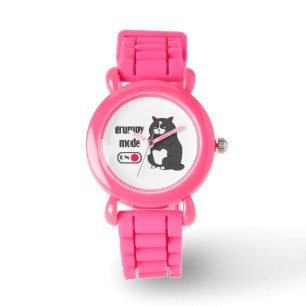 Relógio Modo rabugento em gato gordo engraçado