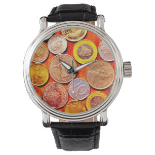 Relógio Moedas do mundo