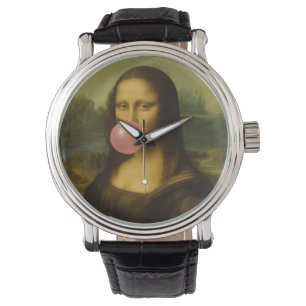 Relógio Mona Lisa Piscando Goma-Bolha Rosa