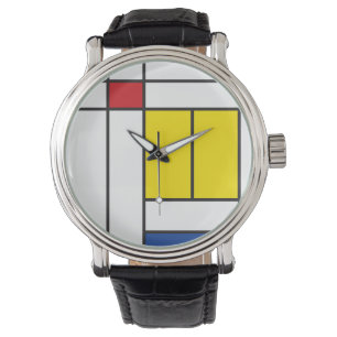 Relógio Mondrian II Minimalista De Stijl Modern Art Design