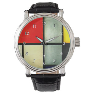 Relógio Mondrian - Tableau 3, famosa pintura abstrato