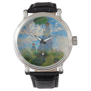 Relógio Monet Mulher Guarda-Sol Impressionismo