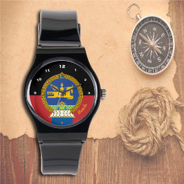 Relógio Mongólia Flag Watch, Mongólia, moda/esportes