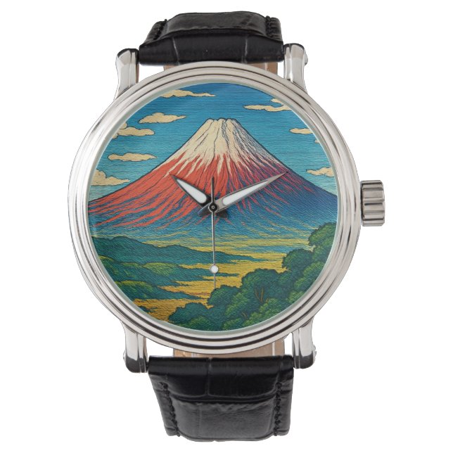 Relógio Monitoramento de Arte Original do Monte Fuji (Frente)
