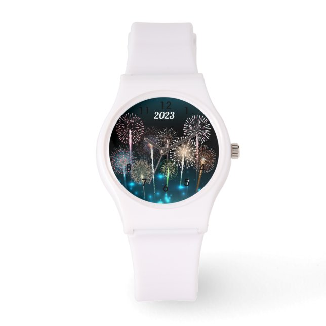 Relógio Monitoramento do Feliz ano novo Fireworks 2023 (Frente)