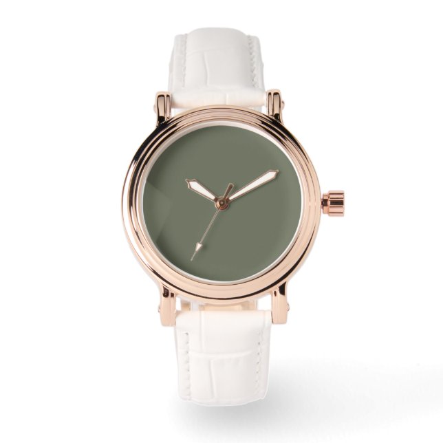 Relógio Monitoramento eWatch Dourado com Rosa Verde Moss P (Frente)