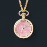 Relógio Monitorização com Coloração Aquática Monogramada<br><div class="desc">Inspeção Monograma De Cor De Água Rosa. Monograma e observação (estilo e cor) são personalizáveis.</div>