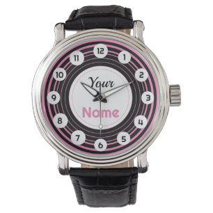 Relógio Monitorização de hipnose rosa personalizada