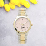 Relógio Monitorização de Script Personalizado da Elegância<br><div class="desc">Eleve seu estilo com nossa Blush Elegance Personalised Script Watch — uma combinação de eternos de sofisticação e individualidade. Este belo cronograma mostra uma fonte de script graciosa, com seu primeiro nome inicial e cheio, criando um acessório bespoke que reflete seu encanto exclusivo. Feito com precisão e durabilidade em mente,...</div>