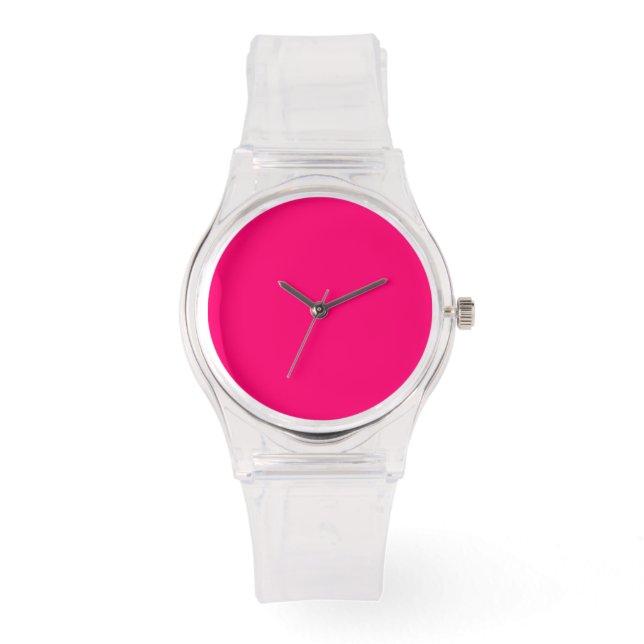 Relógio Monitorização Personalizada Neon-Pink com Banda Li (Frente)