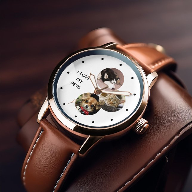Relógio Monitorização Personalizada Pet Parent de Colagem  (Inspiration mockup (not actual product))
